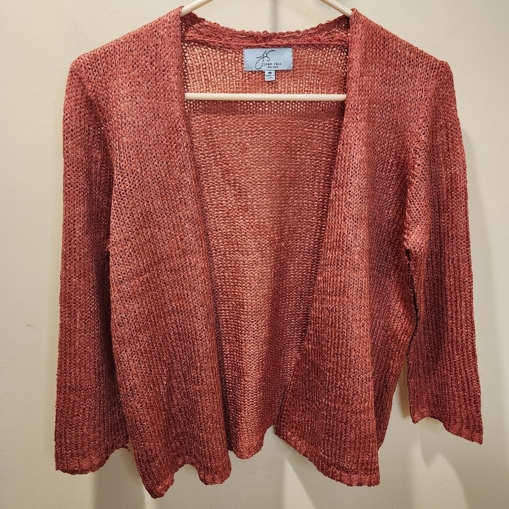 JOAN VASS New York Open front Cardigan Sweater size M